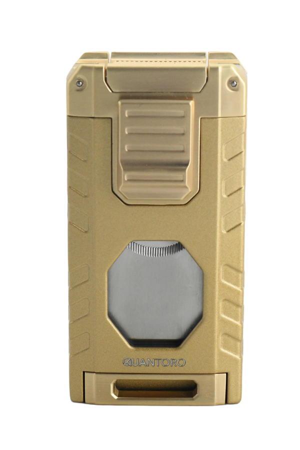 Quantoro Üç Torch Pürmüz Easy S/İğneli/Delicili Gold Metal Puro Çakmağı