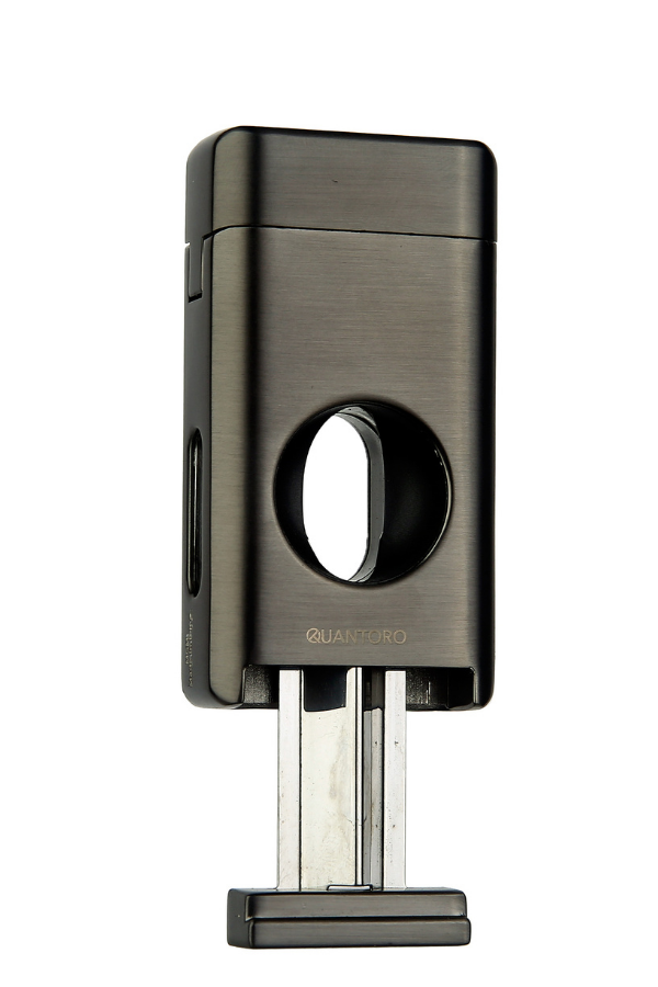 Quantoro Üç Torch V Kesicili Gunmetal Metal Puro Çakmağı
