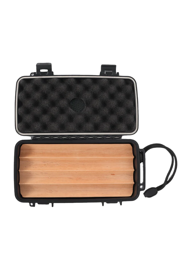 Quantum Seyahat Tipi 4 İçi Sedir Siyah Humidor Puro Kutusu
