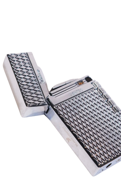 Black Martin Soft Flame Desenli Gümüş Metal Çakmak