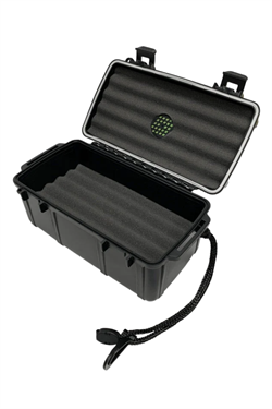 Cigar Caddy 15 Siyah Bayraklı Travel Humidor Puro Kutusu