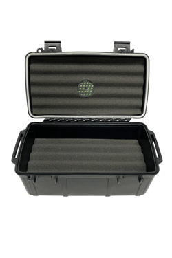 Cigar Caddy 15 Siyah Bayraklı Travel Humidor Puro Kutusu