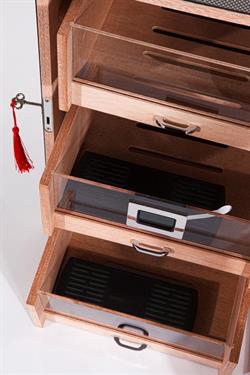Clorinda 3 Çekmeceli Sedir Humidor Puro Kutusu