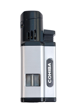 Cohiba 3 Torch Pürmüz Delicili Gümüş Siyah Metal Puro Çakmağı