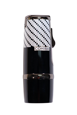 Cohiba 3 Torch Pürmüz Siyah-Beyaz Desenli Metal Puro Çakmağı