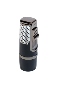 Cohiba 3 Torch Pürmüz Siyah-Beyaz Desenli Metal Puro Çakmağı