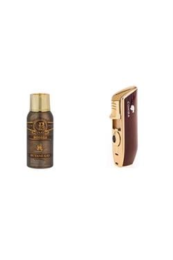 Cohiba Bordo Üç Torch Çakmak ve Bodega Premium Gazli Bütan Gaz 100ml Seti