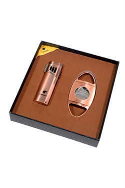 Cohiba Çakmak Kesici İkili Bronz Puro Seti