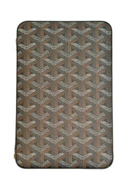 Cohiba Çakmak Kesicili Goyard Desenli Siyah Deri Puro Taşıma Çantası & Seyahat Humidoru