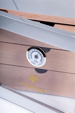 Cohiba Çekmeceli Sedir Humidor Puro Kutusu Gümüş