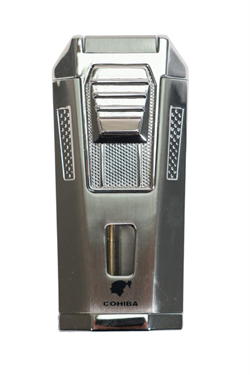 Cohiba Çift Torch Pürmüz Delicili Gümüş Metal Puro Çakmağı