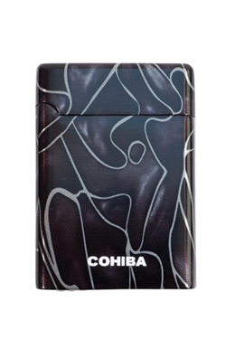 Cohiba Çift Torch Pürmüz Desenli Metal Puro Çakmağı