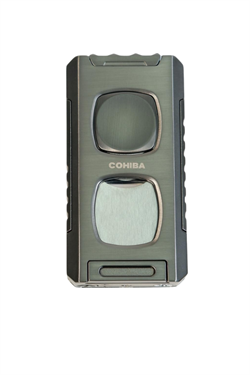 Cohiba Çift Torch Pürmüz Kesici & Delici & İğneli Gunmetal Metal Puro Çakmağı