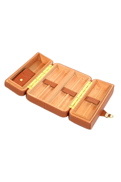 Cohiba Dahili Çakmak Taba Deri Puro Taşıma Çantası & Seyahat Humidoru - TR9763