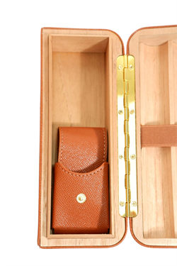 Cohiba Dahili Çakmak Taba Deri Puro Taşıma Çantası & Seyahat Humidoru - TR9763