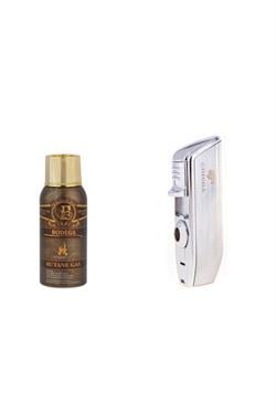 Cohiba Gümüş Üç Torch Çakmak ve Bodega Premium Gazli Bütan Gaz 100ml Seti