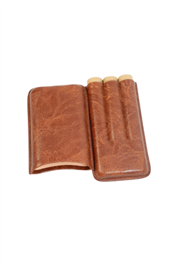 Cohiba Kahverengi Üçlü Deri Puro Kılıfı