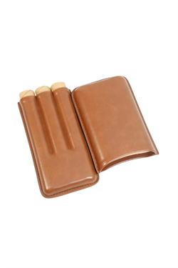 Cohiba Kahverengi Üçlü Deri Puro Kılıfı