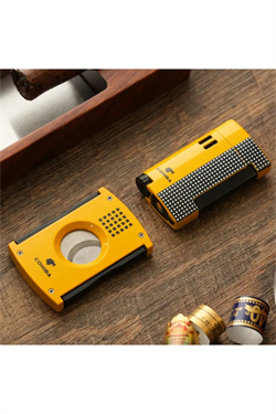 Cohiba Limitli Seri Kesici Çakmak İkili Sarı Puro Seti