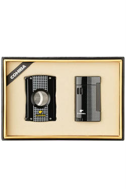 Cohiba Limitli Seri Kesici Çakmak İkili Siyah Puro Seti