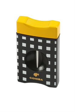 Cohiba Sarı-Siyah Beyaz Desenli V Puro Makası Kesici