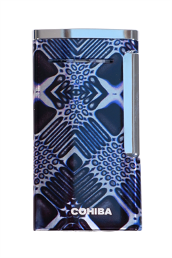 Cohiba Tek Torch Perde Alev Desenli Metal Puro Çakmağı