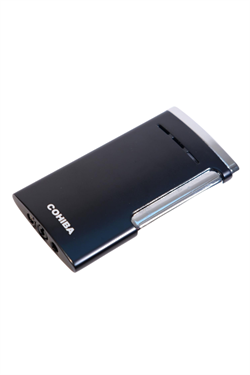 Cohiba Tek Torch Perde Alev Slim 7 Dizayn Siyah Metal Puro Çakmağı