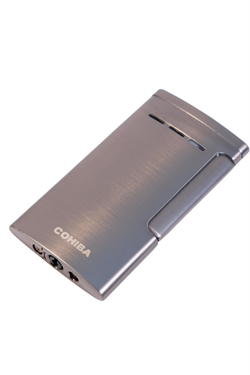 Cohiba Tek Torch Perde Alev Slim 7 Dizayn Gunmetal Metal Puro Çakmağı