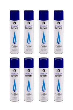Colibri Premium Gazlı ve Pürmüzlü Çakmaklar İçin Bütan Gaz 8li Paket