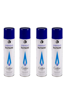 Colibri Premium Gazlı ve Pürmüzlü Çakmaklar İçin Bütan Gaz 4lü Paket