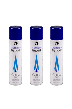 Colibri Premium Gazlı ve Pürmüzlü Çakmaklar İçin Bütan Gaz 3lü Paket