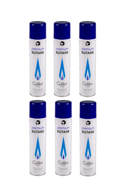 Colibri Premium Gazlı ve Pürmüzlü Çakmaklar İçin Bütan Gaz 6lı Paket