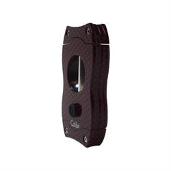 Colibri V-Cut Karbon Desenli Kırmızı Puro Kesici