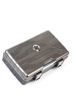 Conquistador Gunmetal Siyah 10 Kapasite Seyahat Humidor Puro Kutusu CNQ-009