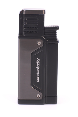 Conquistador Tek Torch Pürmüz Gunmetal Siyah Delicili Metal Puro Çakmağı CNQ-034