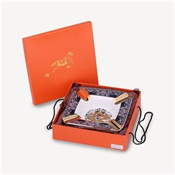 Elegant Chinese Dragon Büyük Boy 4lü Puro Küllüğü Desenli Gold LB-858