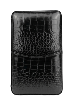 Firebird Siyah Timsah Desenli Deri Puro Taşıma Çantası & Seyahat Humidoru TRM5027