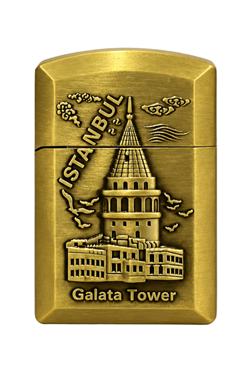 Hunter Soft Flame İstanbul Galata Kulesi Design Gold Çakmak ACK022