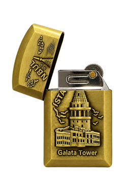 Hunter Soft Flame İstanbul Galata Kulesi Design Gold Çakmak ACK022