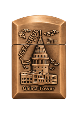 Hunter Soft Flame İstanbul Galata Kulesi Design Bronz Çakmak ACK023