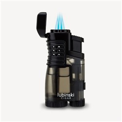 Lubinski 3 Torch Çakmak Ve Kesici Puro Seti Siyah LB-719