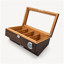 Lubinski Cedar Camlı Puro Kutusu Humidor Double Kahve 25s LB-009
