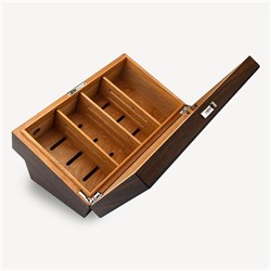 Lubinski Cedar Camlı Puro Kutusu Humidor Double Kahve 25s LB-009