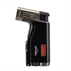 Lubinski Cigar Delicili Çift Torch Puro Çakmağı Siyah LB-159