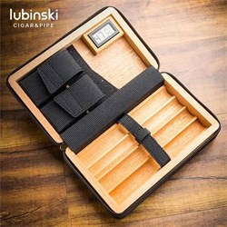 Lubinski Deri-Silikon Seyahat Puro Çantası Humidor Siyah/Lacivert LB-615