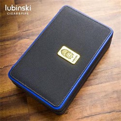 Lubinski Deri-Silikon Seyahat Puro Çantası Humidor Siyah/Lacivert LB-615