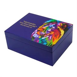 Lubinski Humidor Puro Kutusu Lacivert Lake Lion 50s LB-003