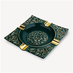 Lubinski Kabartma Motif Porselen Puro Küllüğü Yeşil/Gold 4lü LB-841