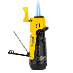 Lubinski Lion İğneli + Delicili Tek Torch Puro Çakmağı Sarı LB-169