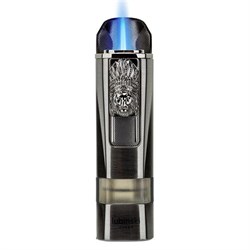 Lubinski Lion Sehpalı Delicili Tek Torch Puro Çakmağı Silver LB-148